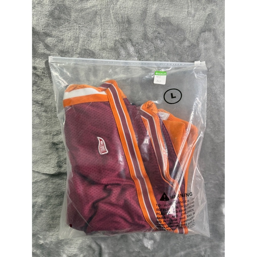 Tradition Virginia Tech Hokies Basketball Shorts Men XL Maroon Orange Mesh - Picture 9 of 9